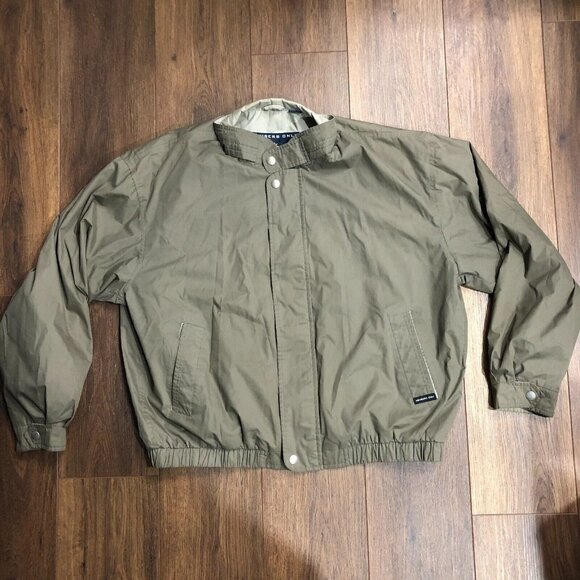 Vintage Members Only Mariner Jacket Windbreaker Mens Sz XL Olive Beige Full Zip - Picture 1 of 10